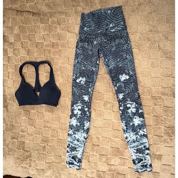Lot of 2 Like New Lululemon Align Pant 28" Leggings Breeze Sports Bra 2 Indigo - Picture 1 of 16